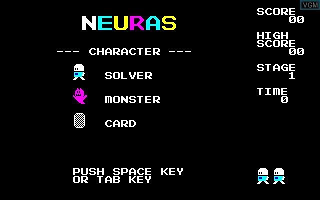 Title screen of the game Neuras on Sony SMC-777