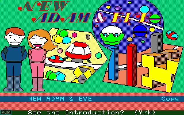 Title screen of the game New Adam and Eve on Sony SMC-777