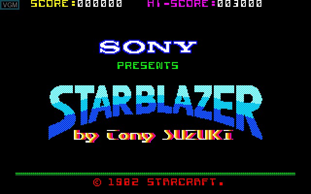 Title screen of the game Star Blazer on Sony SMC-777