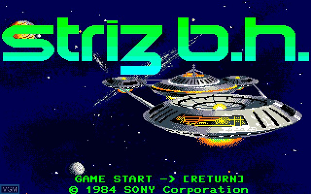 Title screen of the game Striz B.H. on Sony SMC-777