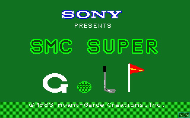 Title screen of the game Super Golf on Sony SMC-777
