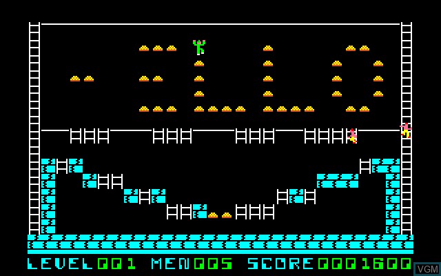 In-game screen of the game Championship Lode Runner on Sony SMC-777