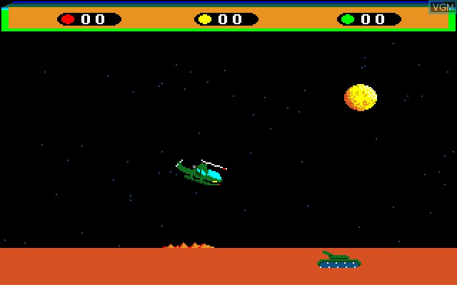 In-game screen of the game Choplifter on Sony SMC-777