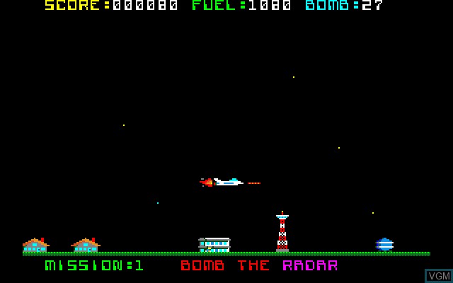 In-game screen of the game Star Blazer on Sony SMC-777