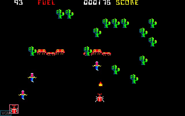 In-game screen of the game Bug Attack on Sony SMC-777