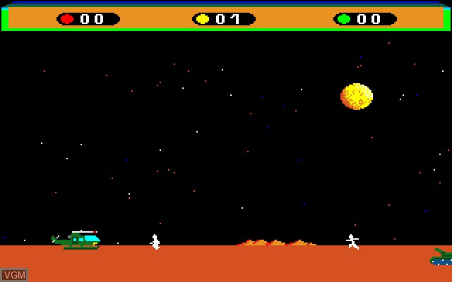 In-game screen of the game Choplifter on Sony SMC-777