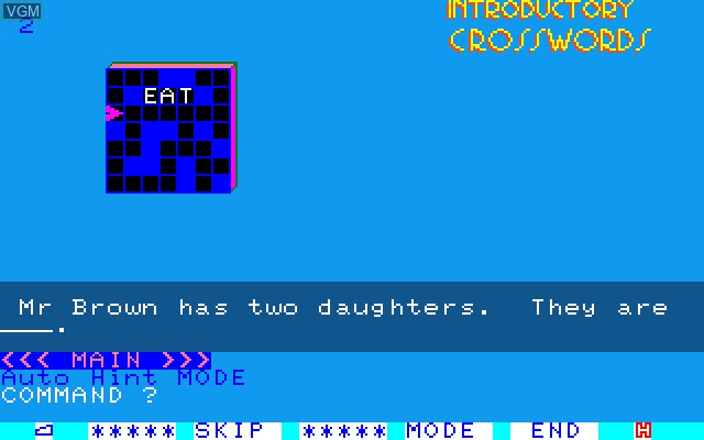 In-game screen of the game Introductory Crosswords on Sony SMC-777
