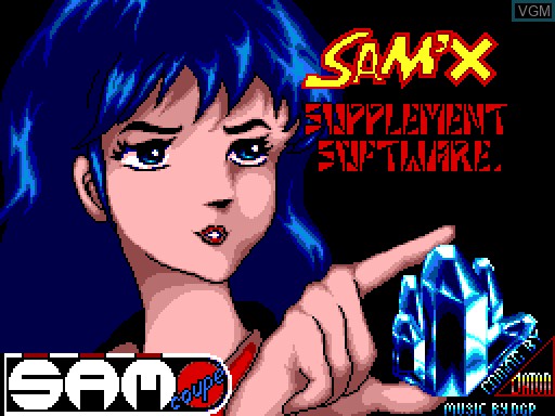 Title screen of the game Sam'X on MGT Sam Coupé