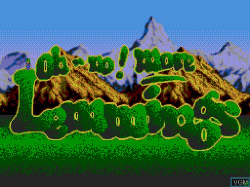 Title screen of the game Oh No! More Lemmings on MGT Sam Coupé