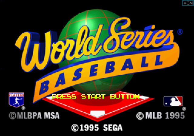 Title screen of the game World Series Baseball on Sega Saturn