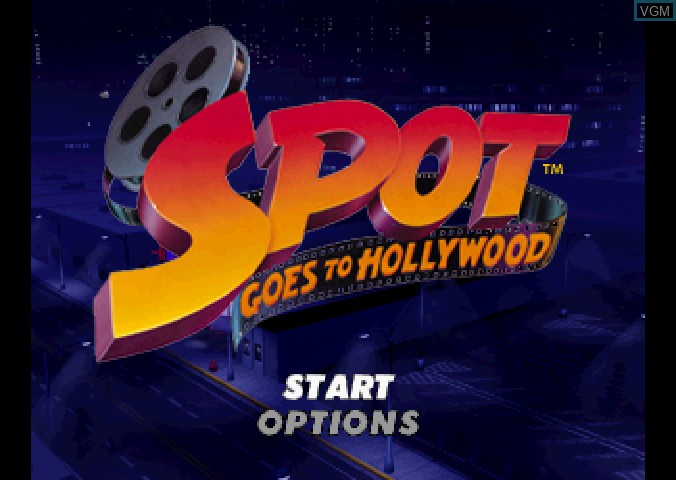 Title screen of the game Spot Goes to Hollywood on Sega Saturn