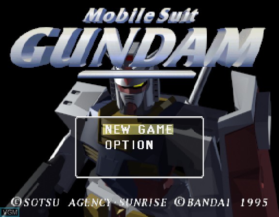 Title screen of the game Kidou Senshi Gundam on Sega Saturn