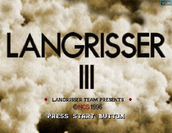 Title screen of the game Langrisser III on Sega Saturn