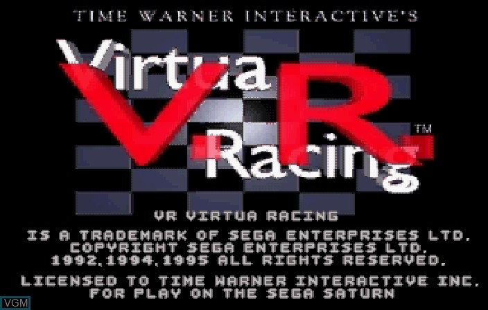 Title screen of the game V.R. Virtua Racing on Sega Saturn