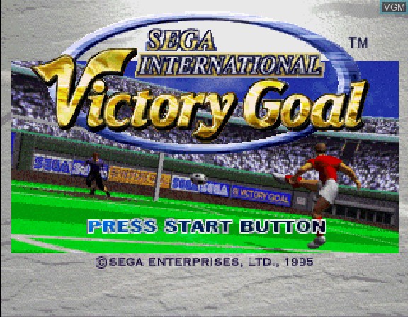 Title screen of the game Worldwide Soccer - Sega International Victory Goal Edition on Sega Saturn