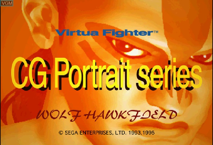 Title screen of the game Virtua Fighter CG Portrait Series Vol.5 - Wolf Hawkfield on Sega Saturn