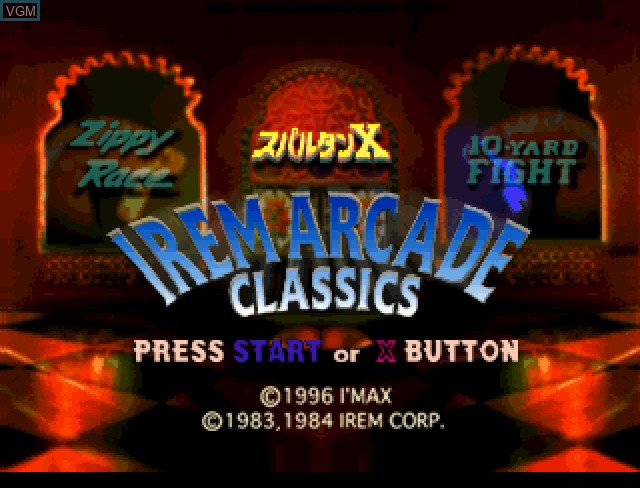 Title screen of the game Irem Arcade Classics on Sega Saturn