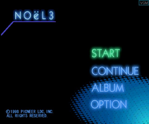 Menu screen of the game NOeL 3 - Mission on the Line on Sega Saturn