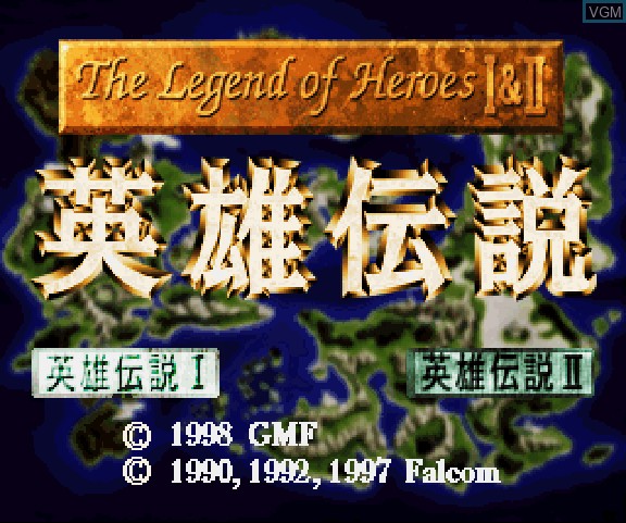 Menu screen of the game Legend of Heroes I & II, The - Eiyuu Densetsu on Sega Saturn