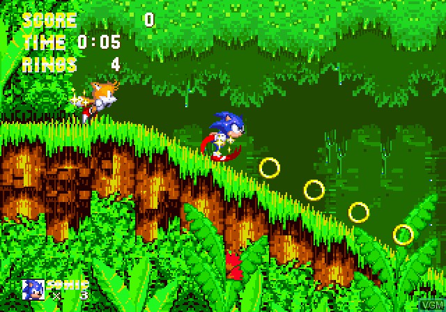 In-game screen of the game Sonic Jam on Sega Saturn