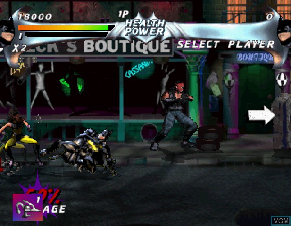 In-game screen of the game Batman Forever - The Arcade Game on Sega Saturn