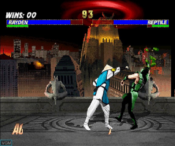 In-game screen of the game Mortal Kombat Trilogy on Sega Saturn