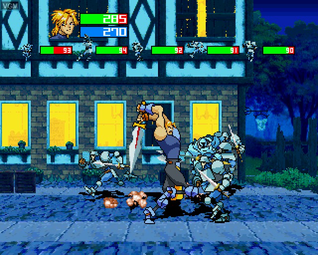 In-game screen of the game Guardian Heroes on Sega Saturn