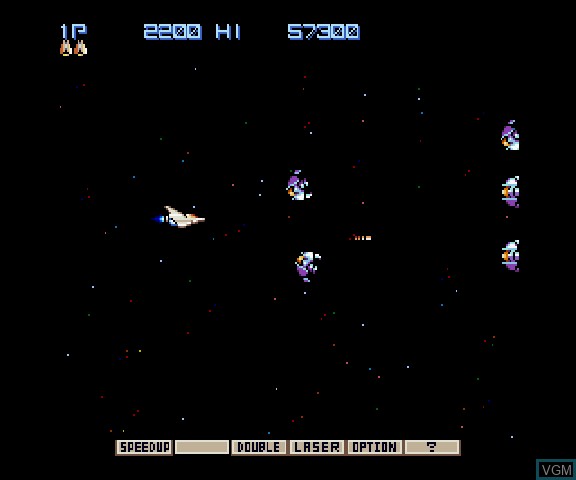 In-game screen of the game Gradius Deluxe Pack on Sega Saturn