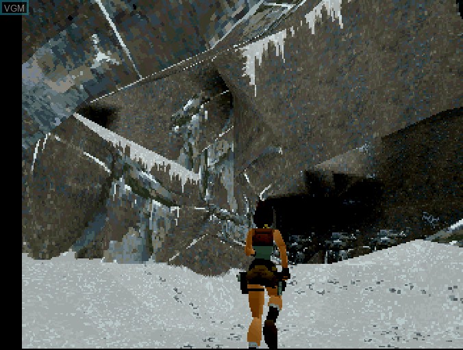 In-game screen of the game Tomb Raider on Sega Saturn