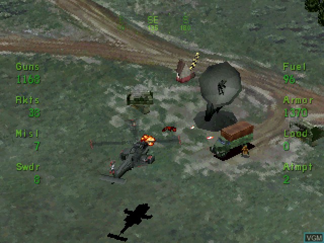In-game screen of the game Soviet Strike on Sega Saturn