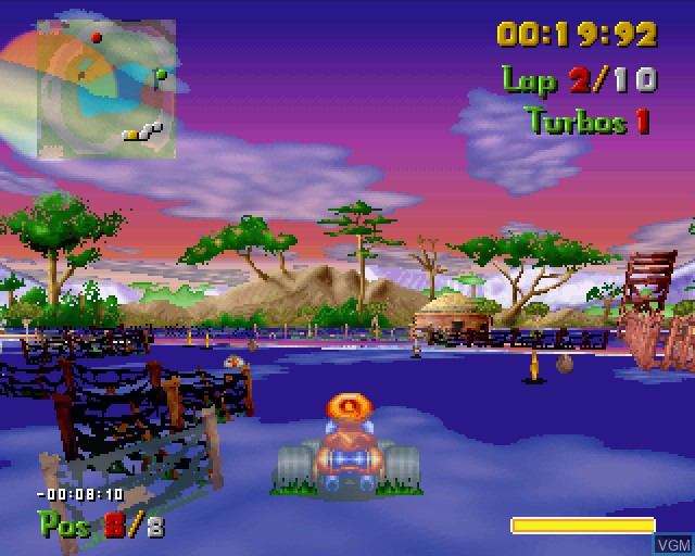 In-game screen of the game Street Racer on Sega Saturn