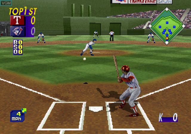 In-game screen of the game World Series Baseball on Sega Saturn