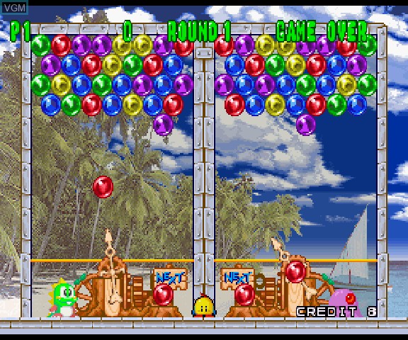 In-game screen of the game Bust-A-Move 2 - Arcade Edition on Sega Saturn