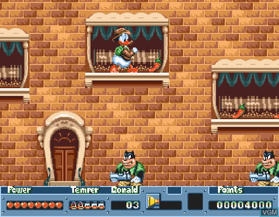 In-game screen of the game Sega Ages - I Love Mickey Mouse - Fushigi no Oshiro Daibouken / I Love Donald Duck - Georgia Ou no Hihou on Sega Saturn