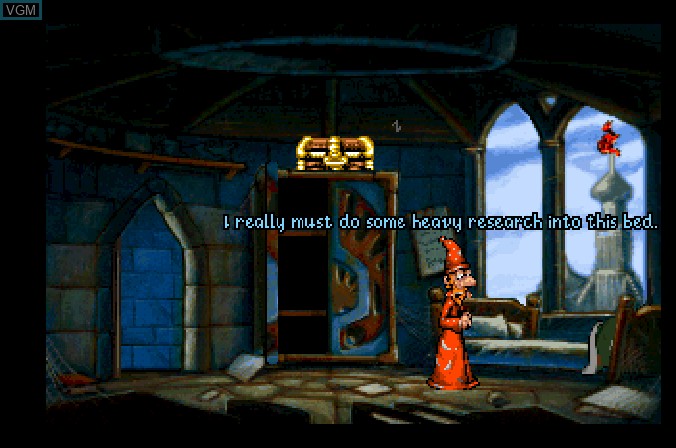 In-game screen of the game Discworld on Sega Saturn