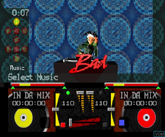 In-game screen of the game DJ Wars on Sega Saturn
