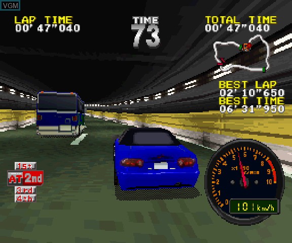 In-game screen of the game Drift King - Shutokou Battle '97 on Sega Saturn