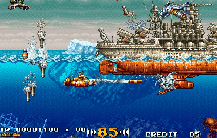 In-game screen of the game In the Hunt on Sega Saturn