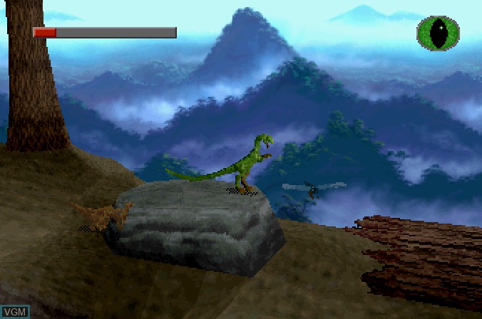 In-game screen of the game Lost World, The - Jurassic Park on Sega Saturn