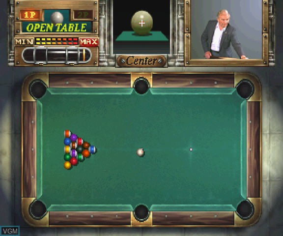 In-game screen of the game Minnesota Fats - Pool Legend on Sega Saturn