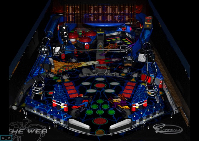 In-game screen of the game Pro Pinball - The Web on Sega Saturn