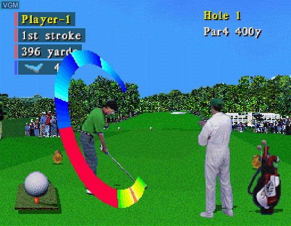 In-game screen of the game Masters - Harukanaru Augusta 3 on Sega Saturn