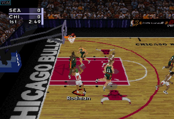 In-game screen of the game NBA Live 97 on Sega Saturn
