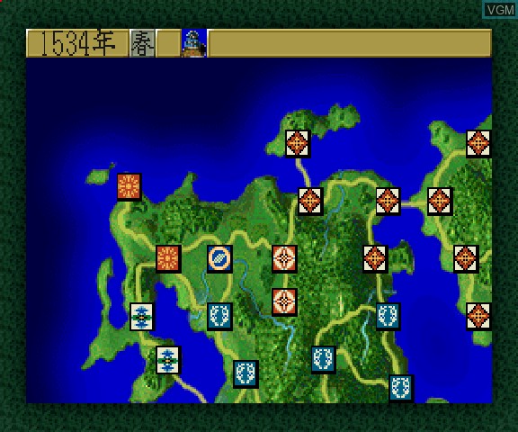 In-game screen of the game Nobunaga no Yabou - Tenshouki on Sega Saturn