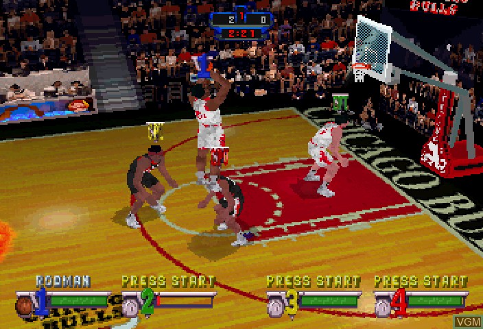In-game screen of the game NBA Jam Extreme on Sega Saturn
