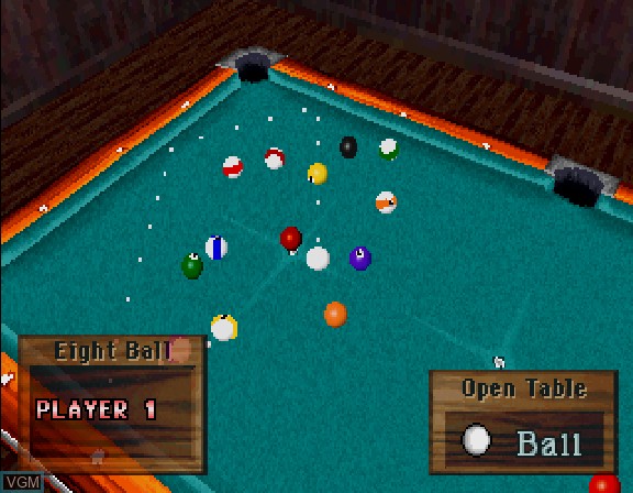 In-game screen of the game Side Pocket 3 on Sega Saturn