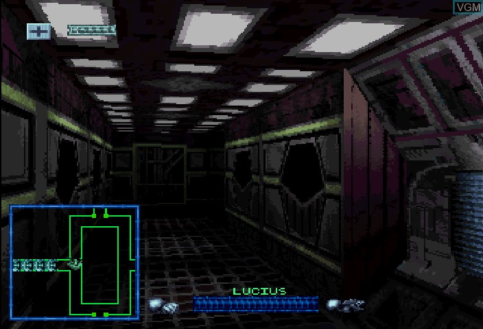 In-game screen of the game Space Hulk - Vengeance of the Blood Angels on Sega Saturn