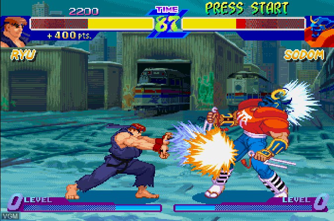 In-game screen of the game Street Fighter Alpha - Warriors' Dreams on Sega Saturn