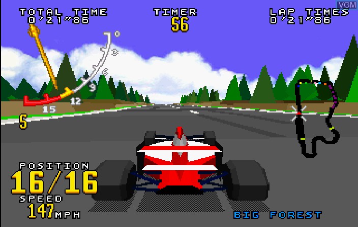 In-game screen of the game V.R. Virtua Racing on Sega Saturn