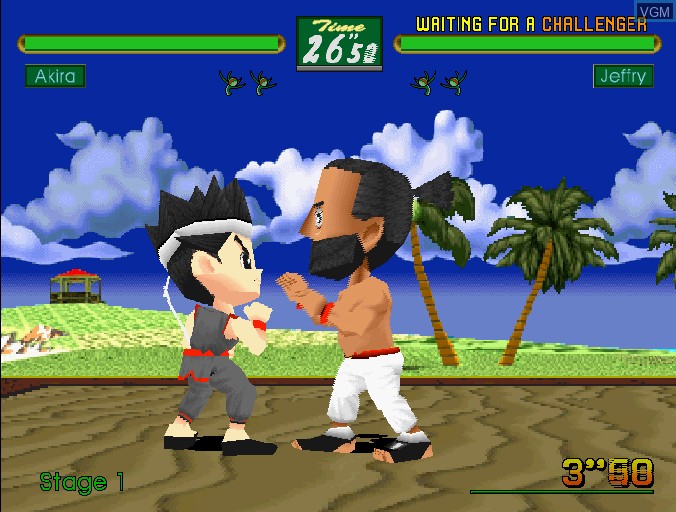 In-game screen of the game Virtua Fighter Kids on Sega Saturn